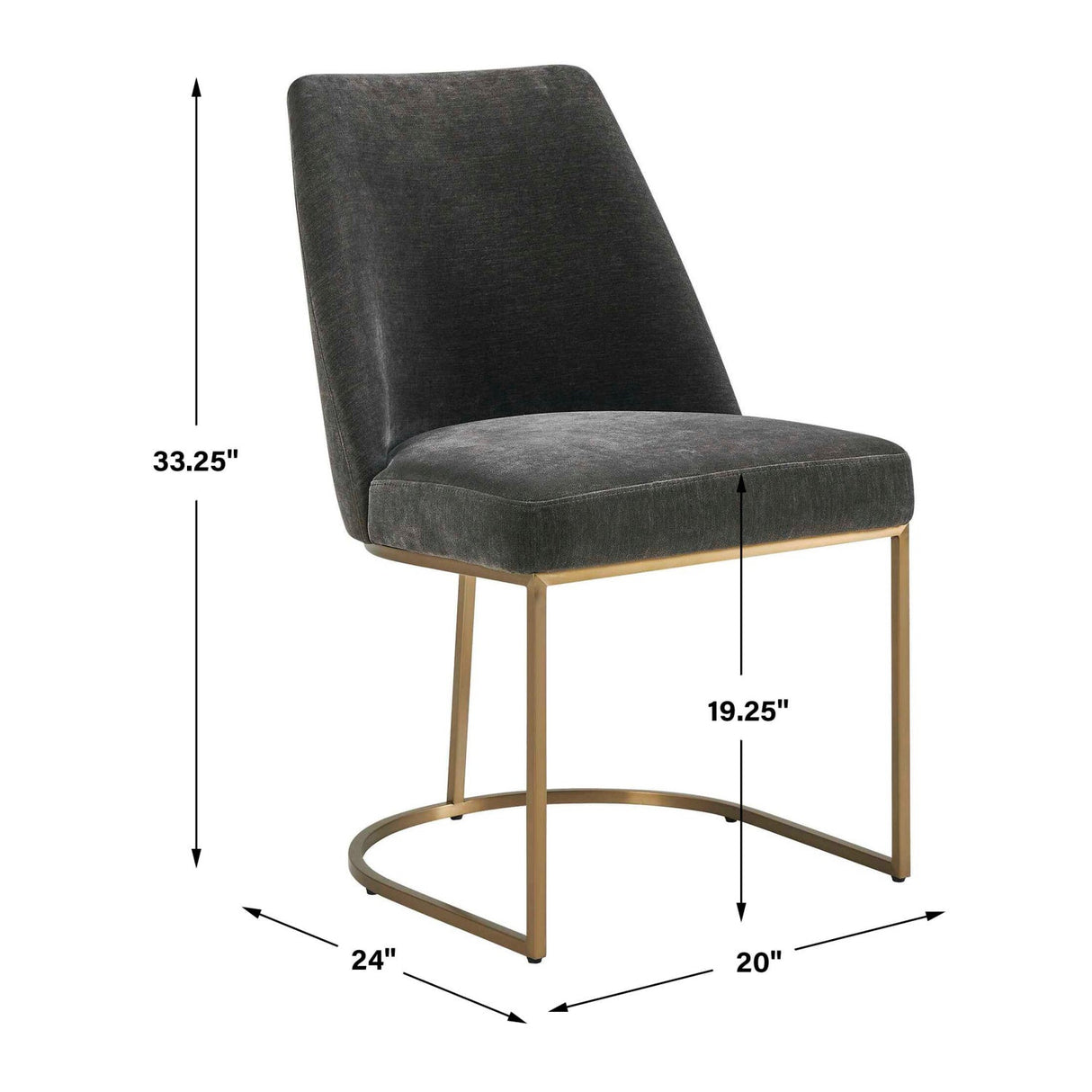Modern European furniture - Gray Velvet Dining Chair - www.oroa.com