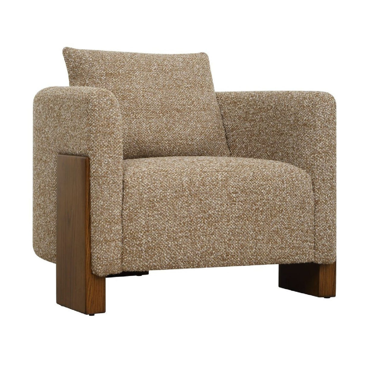 Cream Boucle 3-Legged Accent Chair by Uttermost Halligan, alternate view 3