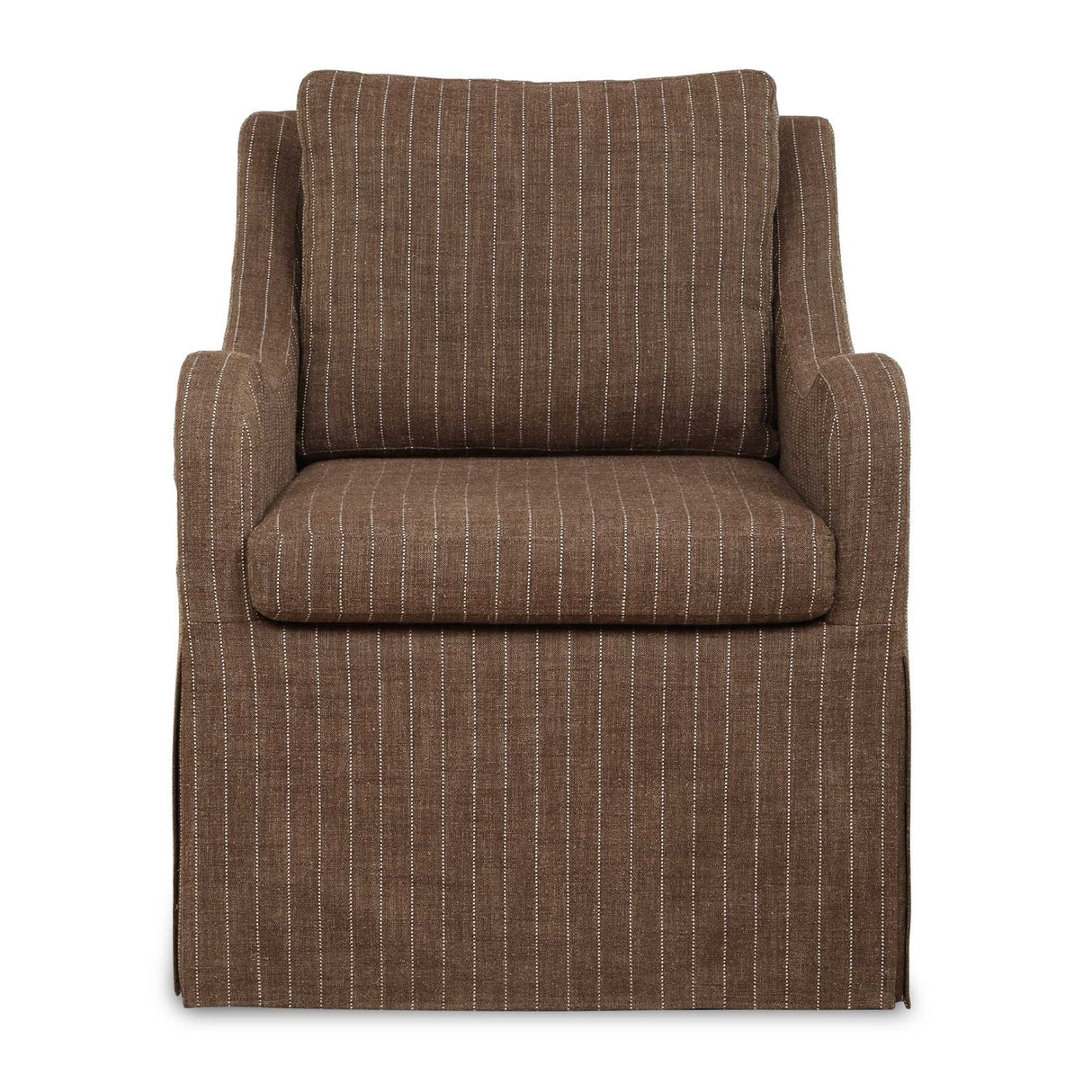 Brown Pinstripes Swivel Chair by Uttermost Luisa