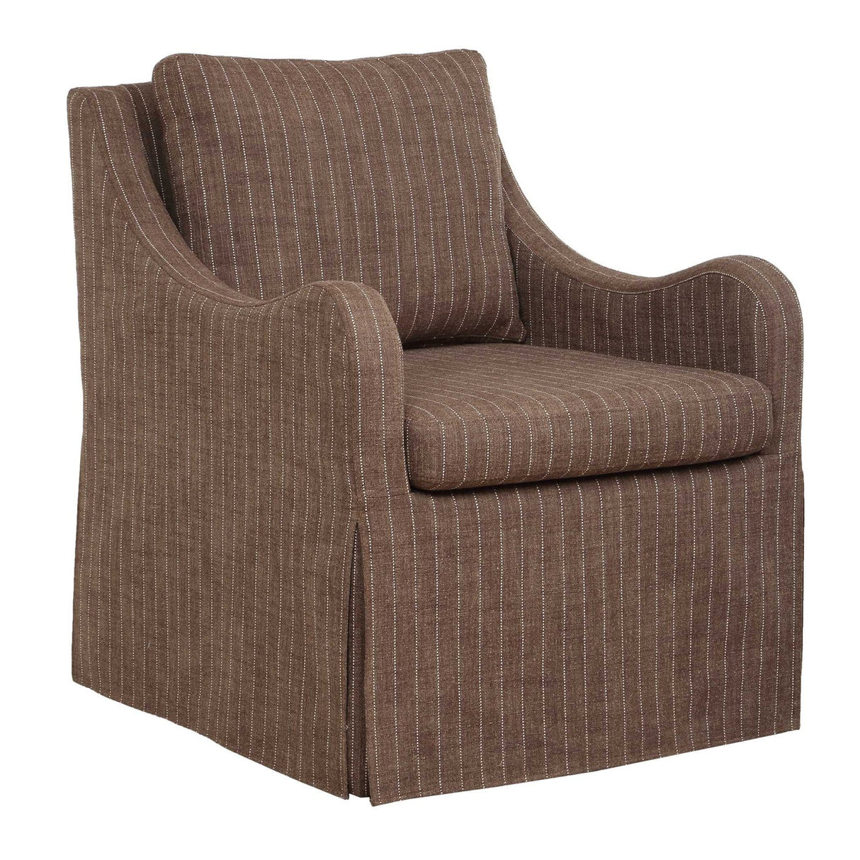 Brown Pinstripes Swivel Chair by Uttermost Luisa, alternate view 3