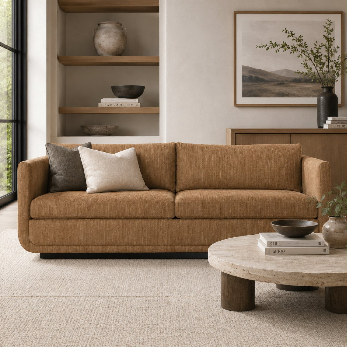 Modern European furniture - Textured Chenille Sofa - www.oroa.com