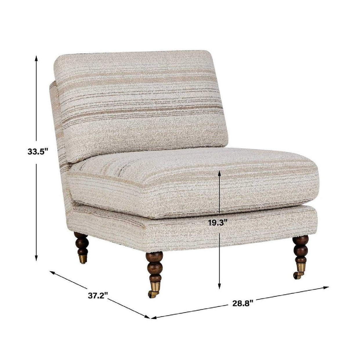 Boucle Stripes Accent Chair by Uttermost Chatsworth, alternate view 6