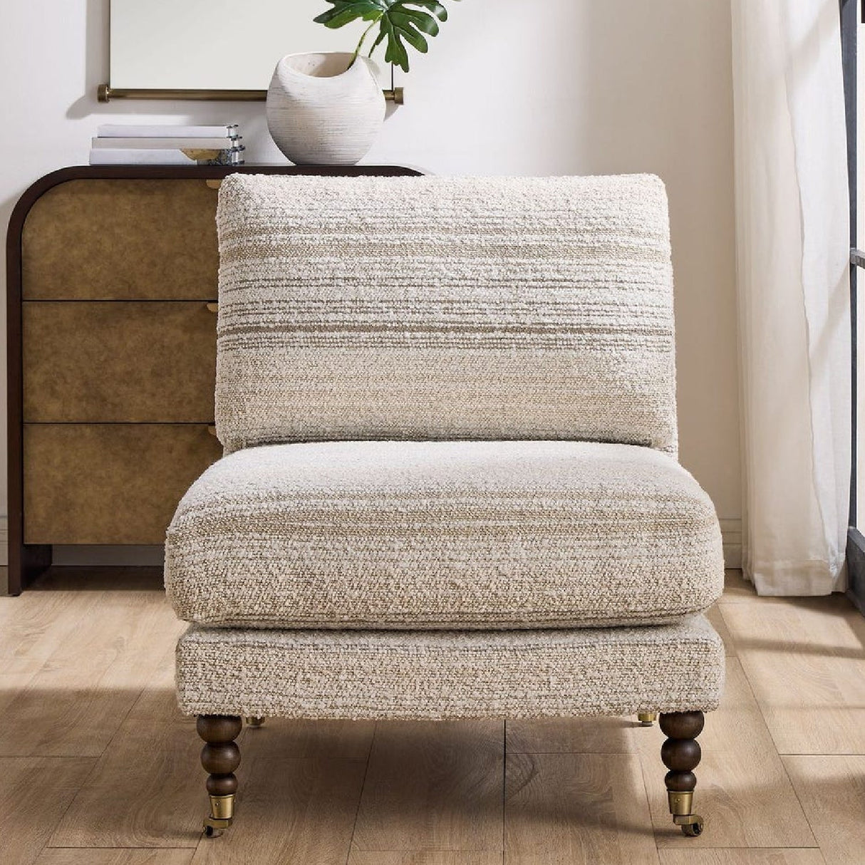 Boucle Stripes Accent Chair by Uttermost Chatsworth, alternate view 2
