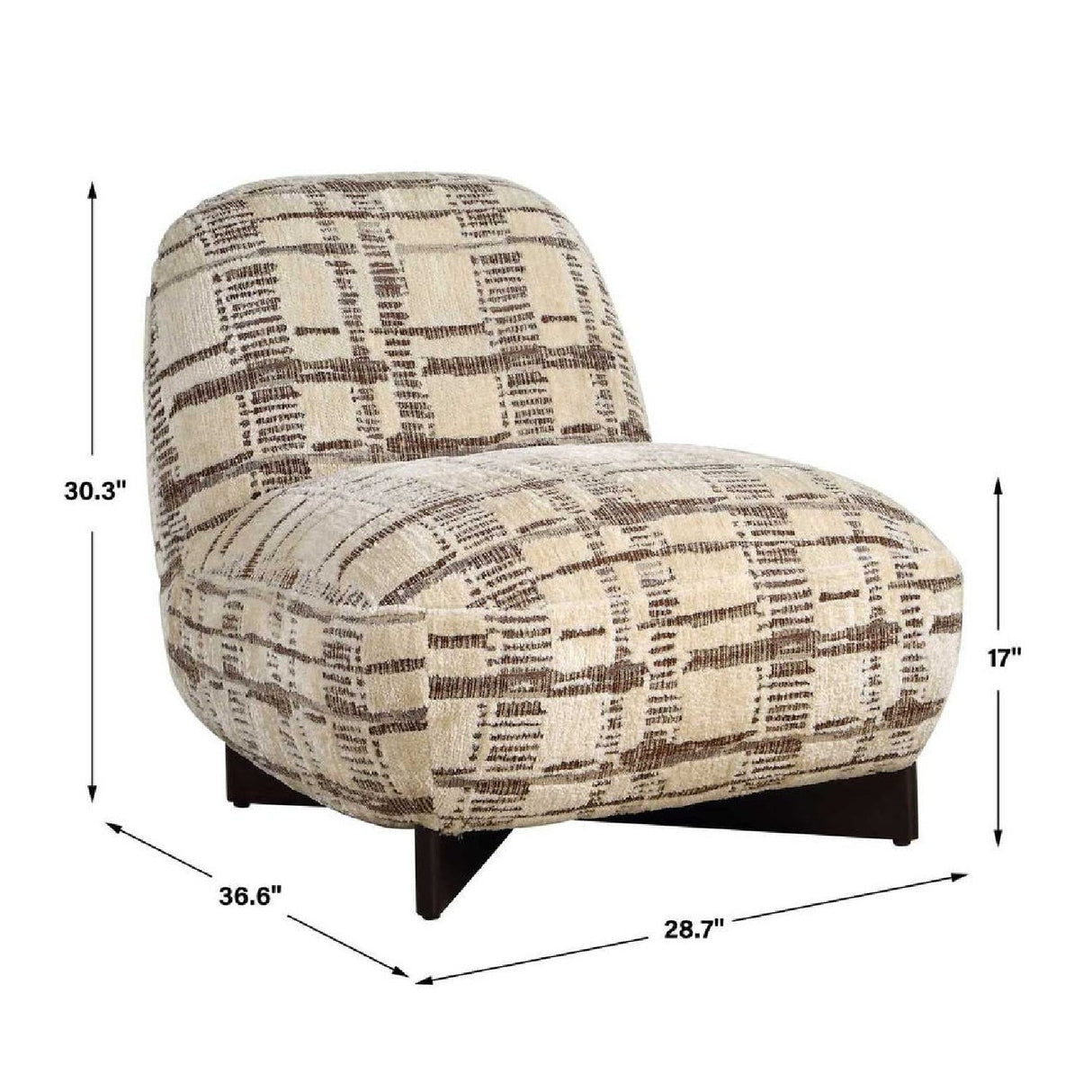 Woven Chenille Accent Chair by Uttermost Evans, alternate view 7