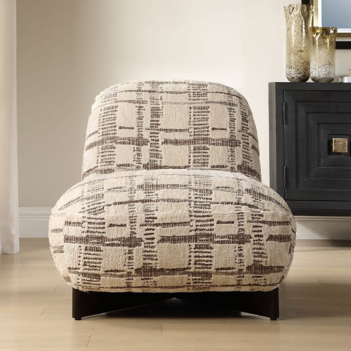 Woven Chenille Accent Chair by Uttermost Evans, alternate view 9