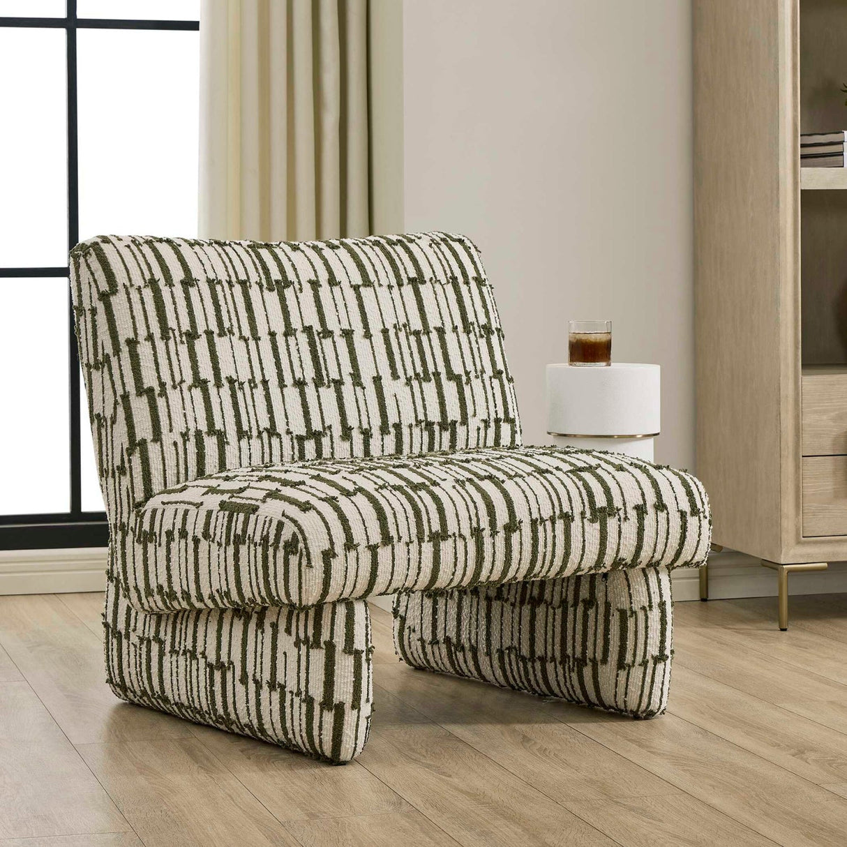 Green Patterned Accent Chair by Uttermost Willa, alternate view 7