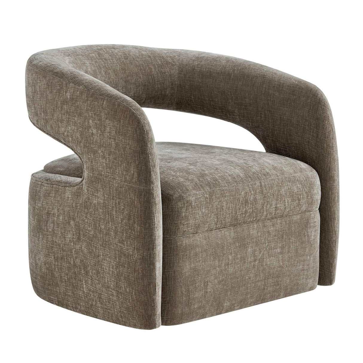 Modern European furniture - Taupe Velvet Swivel Chair - www.oroa.com
