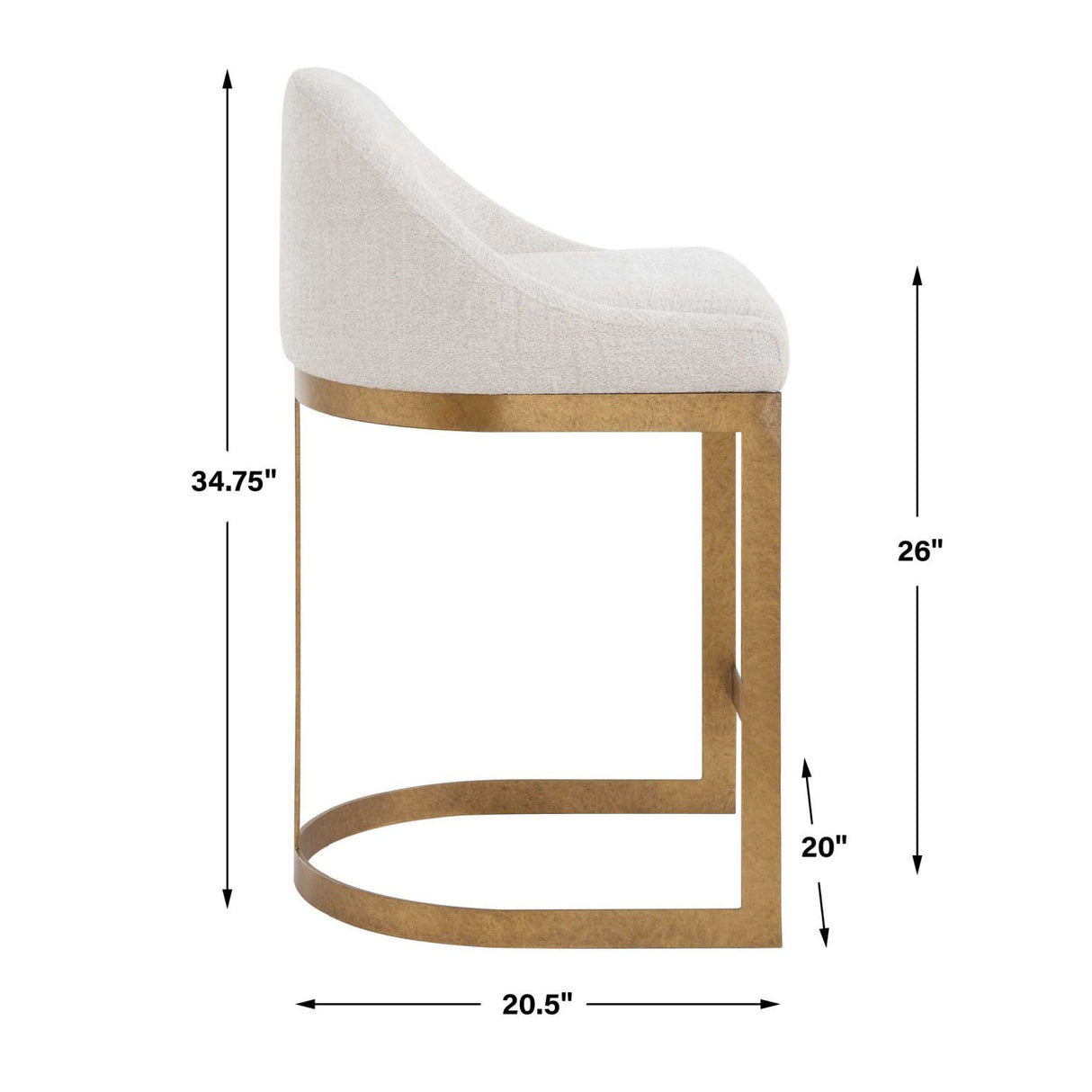 Modern European furniture - White Chenille Counter Stool - www.oroa.com