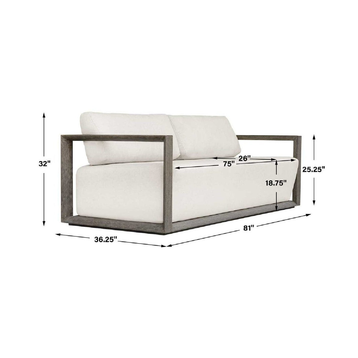 Modern European furniture - White Cushioned 3-Seater Outdoor Sofa - www.oroa.com