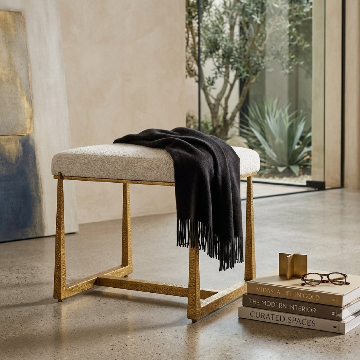Modern European furniture - Iron Framed Bench S - www.oroa.com