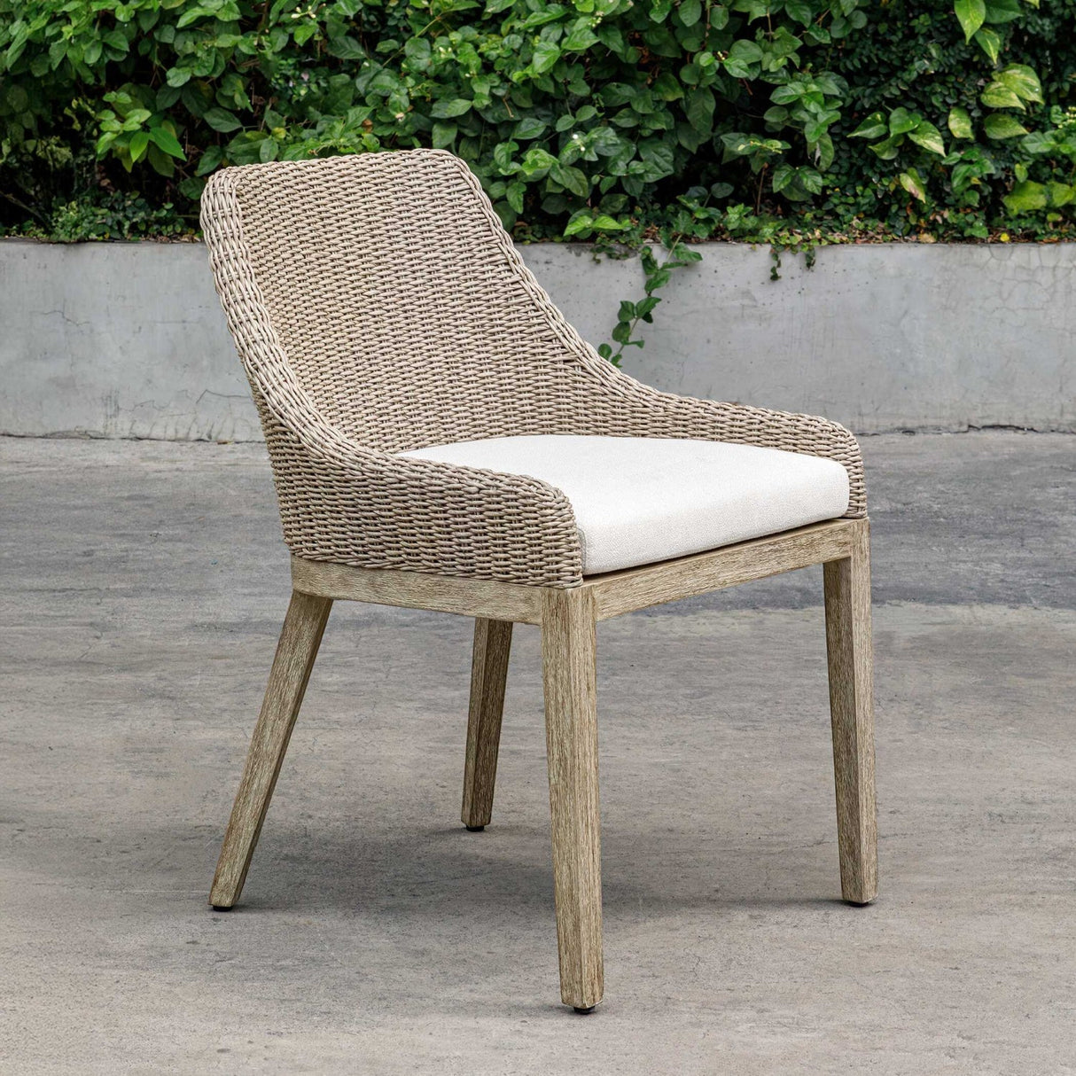 Beige Wicker Outdoor Dining Chair by Uttermost Paloma, alternate view 11