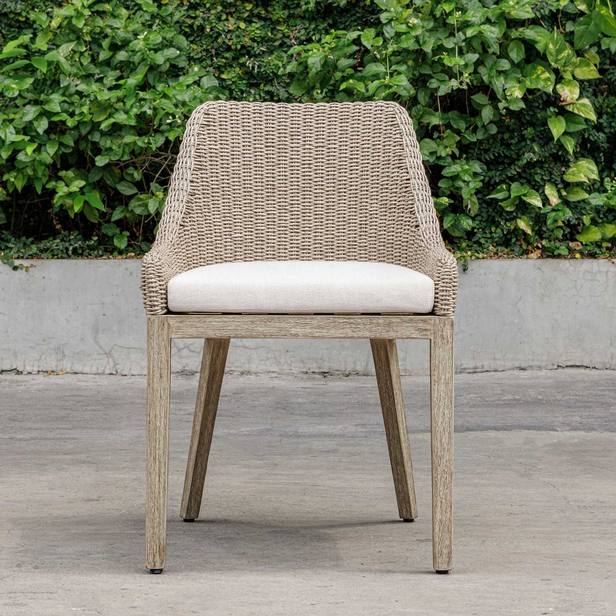 Beige Wicker Outdoor Dining Chair by Uttermost Paloma, alternate view 8
