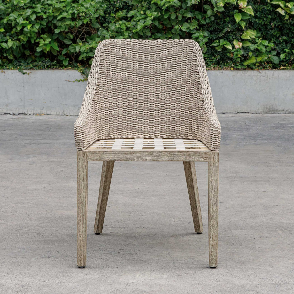 Beige Wicker Outdoor Dining Chair by Uttermost Paloma, alternate view 9
