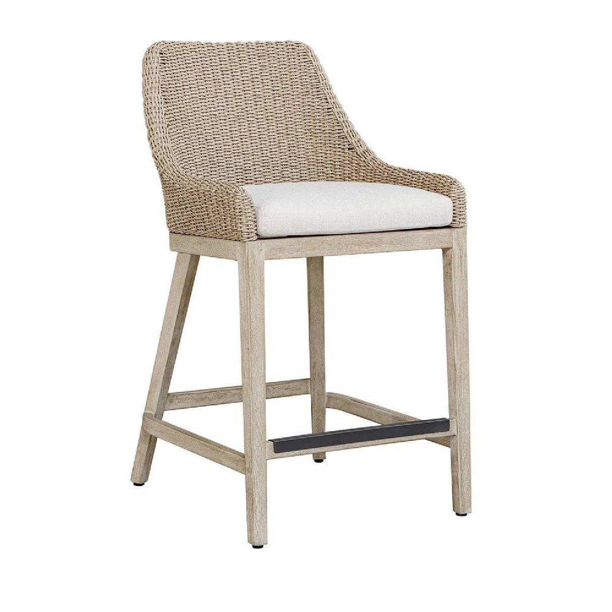Beige Wicker Outdoor Counter Stool by Uttermost Paloma
