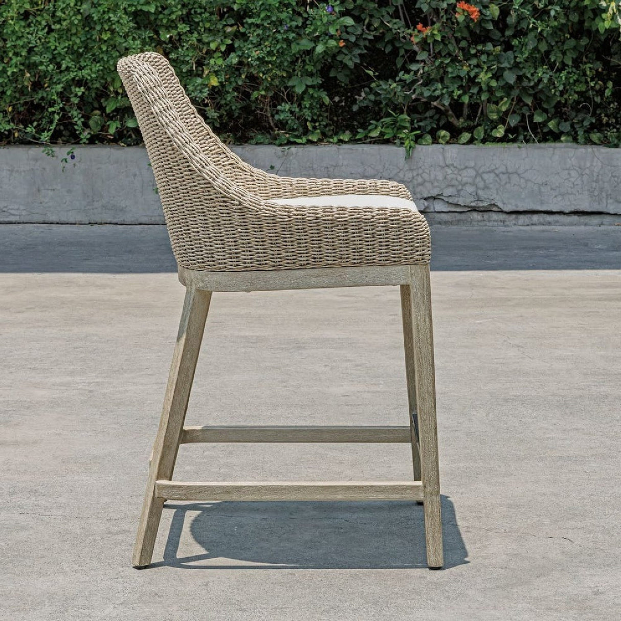Beige Wicker Outdoor Counter Stool by Uttermost Paloma, alternate view 13