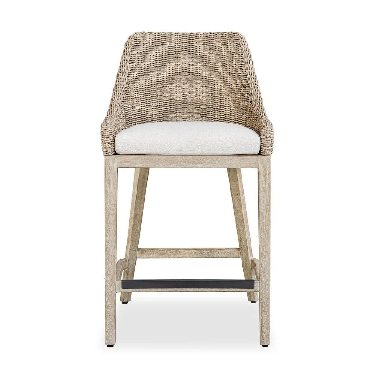 Beige Wicker Outdoor Counter Stool by Uttermost Paloma, alternate view 3