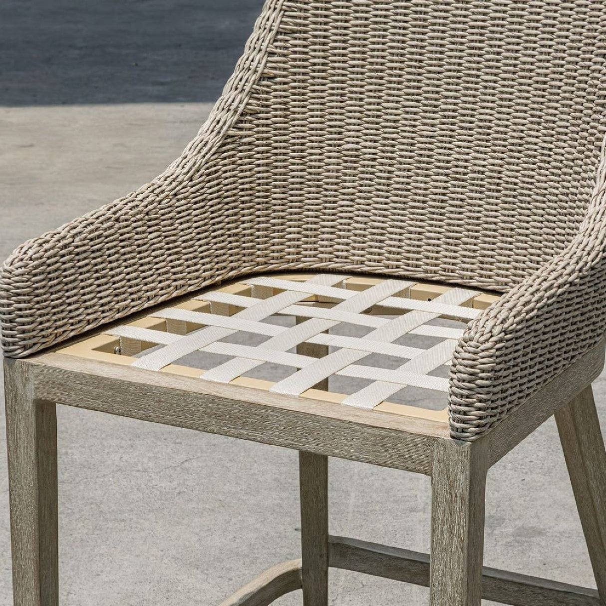 Beige Wicker Outdoor Counter Stool by Uttermost Paloma, alternate view 10