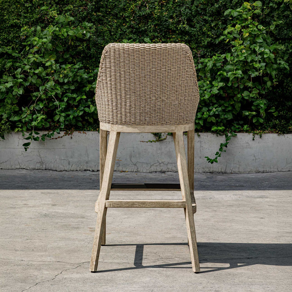 Cream Wicker Outdoor Bar Stool by Uttermost Paloma, alternate view 14