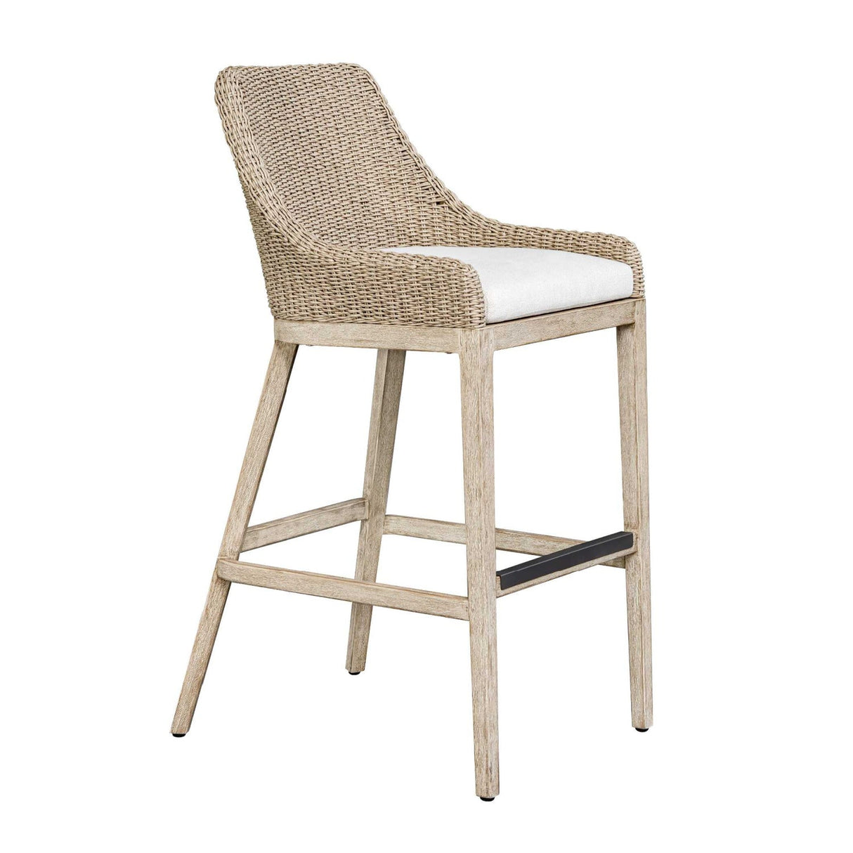 Cream Wicker Outdoor Bar Stool by Uttermost Paloma, alternate view 4