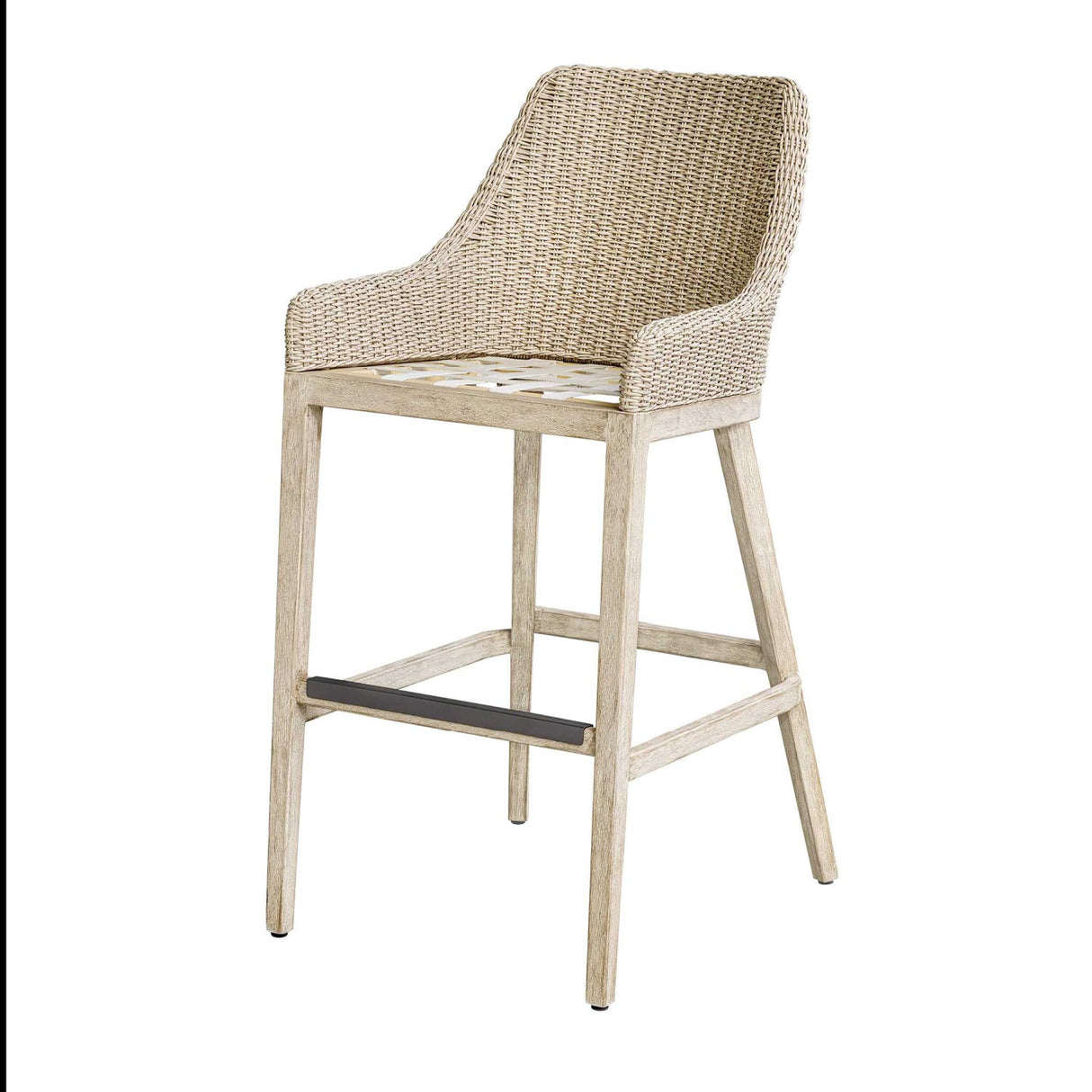 Cream Wicker Outdoor Bar Stool by Uttermost Paloma, alternate view 7