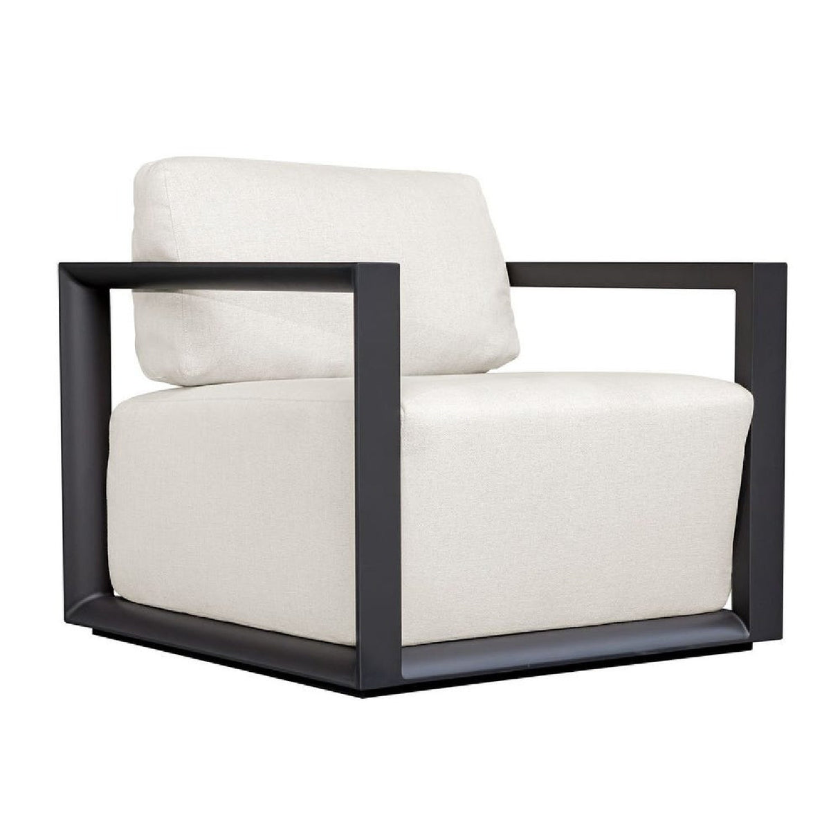 Modern European furniture - White Cushioned Outdoor Lounge Chair - www.oroa.com