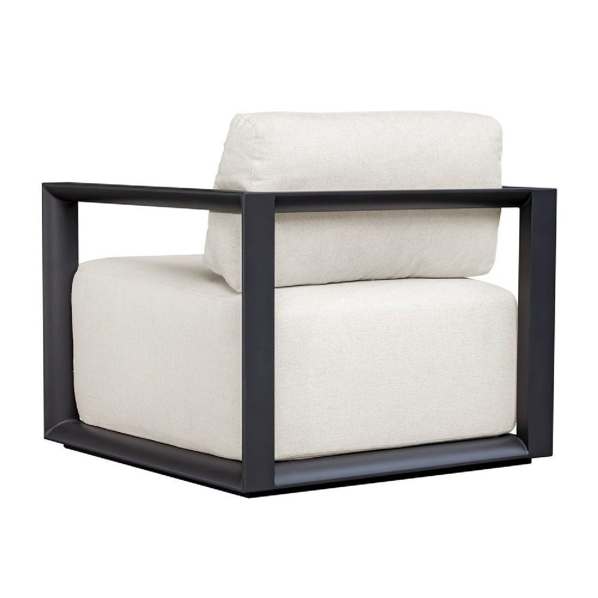 Modern European furniture - White Cushioned Outdoor Lounge Chair - www.oroa.com