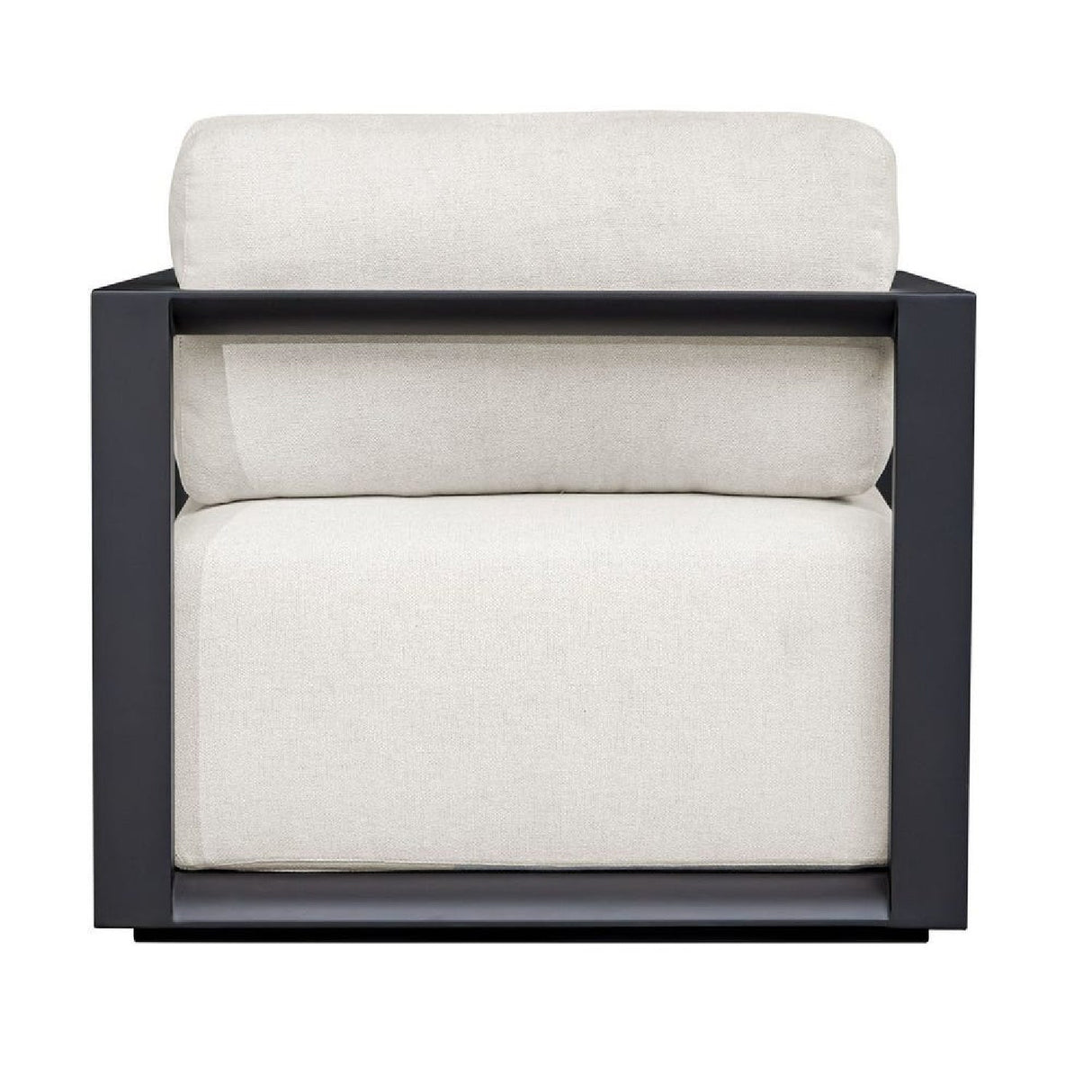 Modern European furniture - White Cushioned Outdoor Lounge Chair - www.oroa.com
