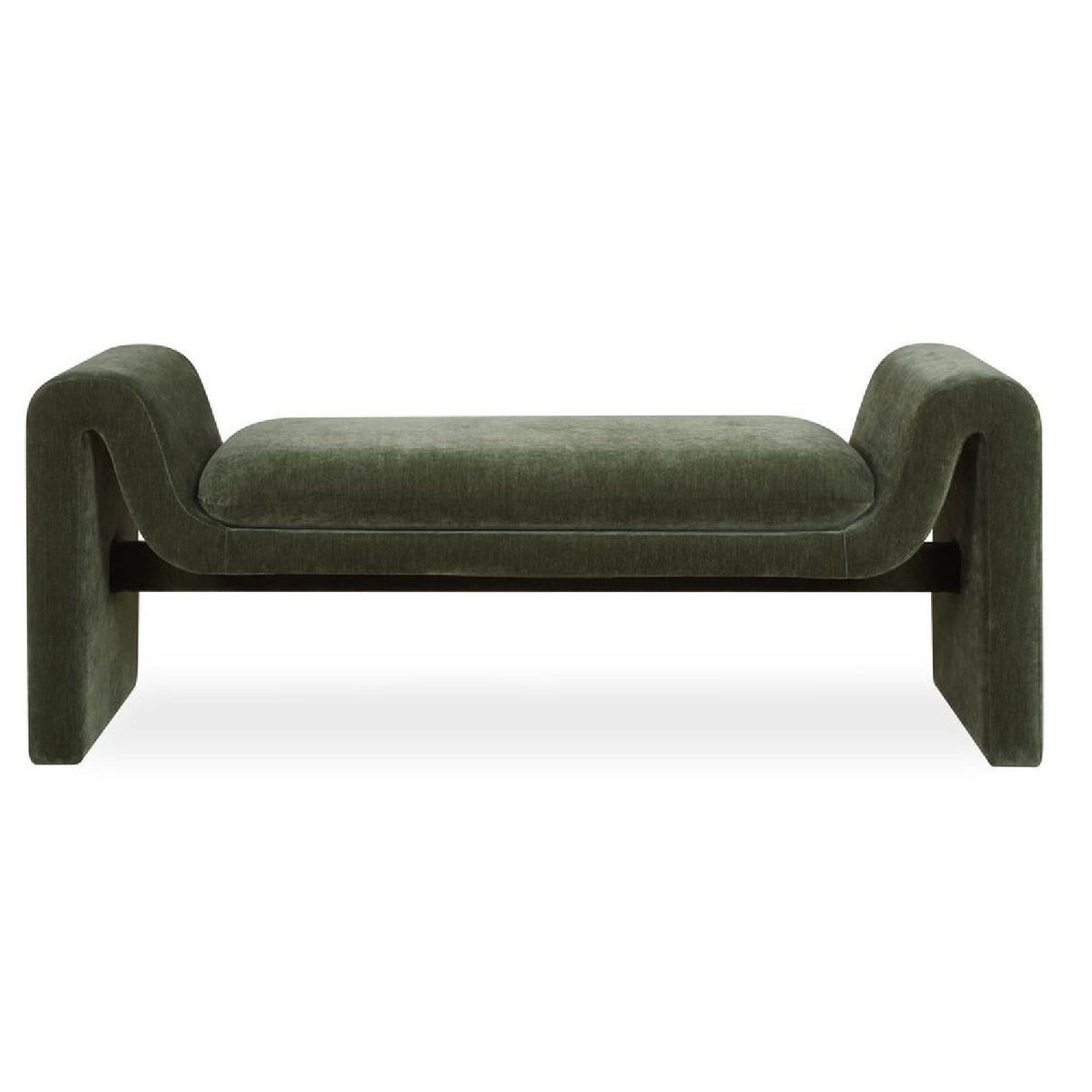 Green Velvet Curved Bench by Uttermost Manson, alternate view 3