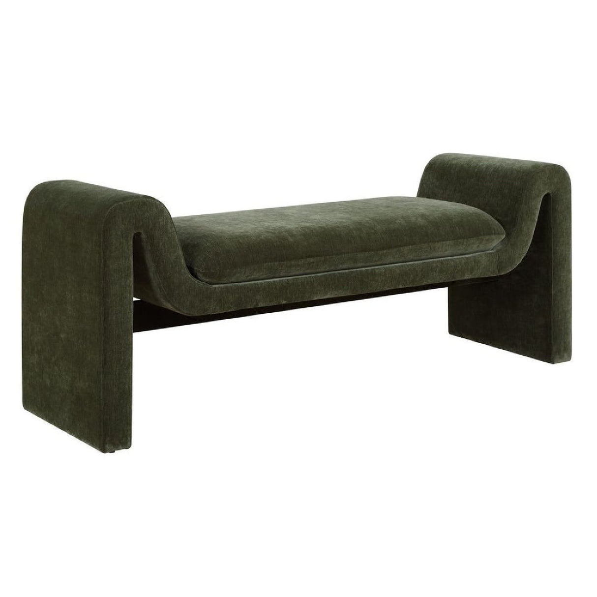 Green Velvet Curved Bench by Uttermost Manson