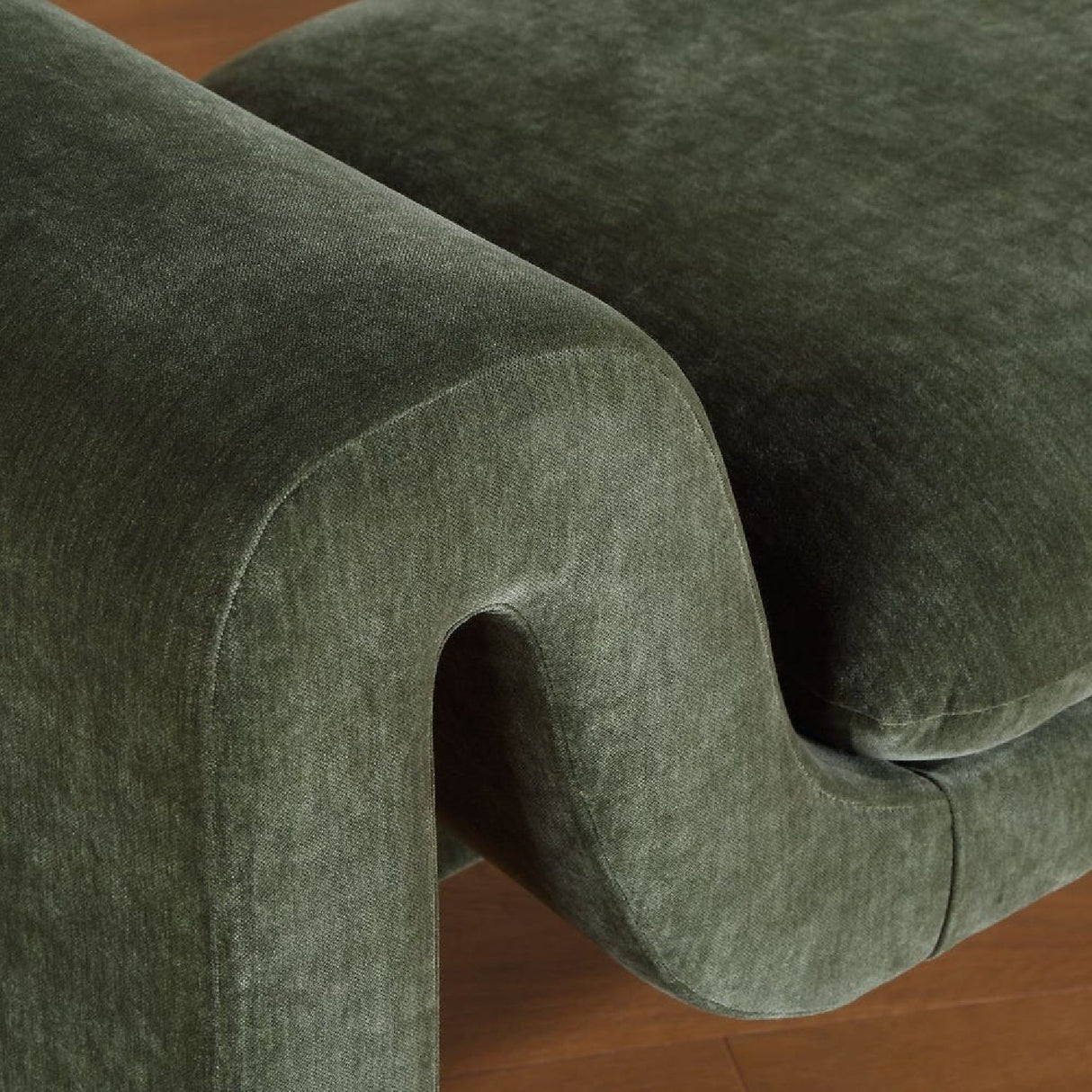 Green Velvet Curved Bench by Uttermost Manson, alternate view 8