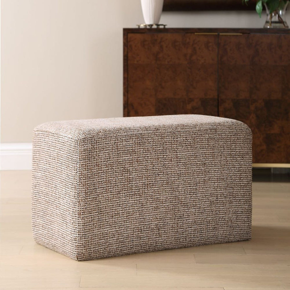 Cream Woven Rectangular Ottoman by Uttermost Kelce, alternate view 8