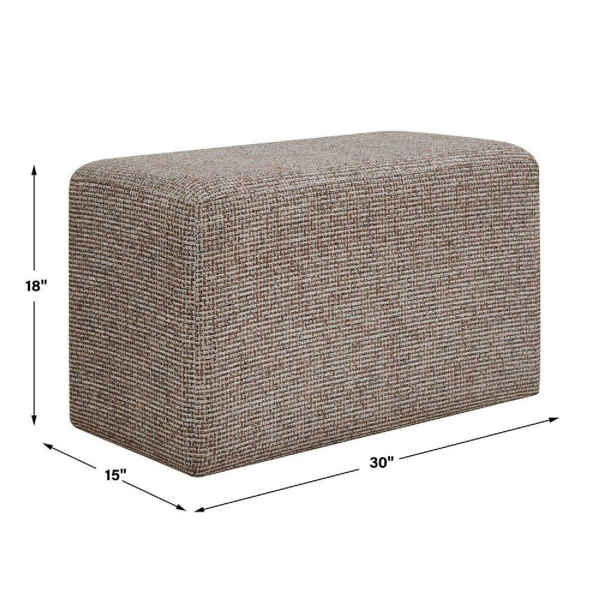 Cream Woven Rectangular Ottoman by Uttermost Kelce, alternate view 9