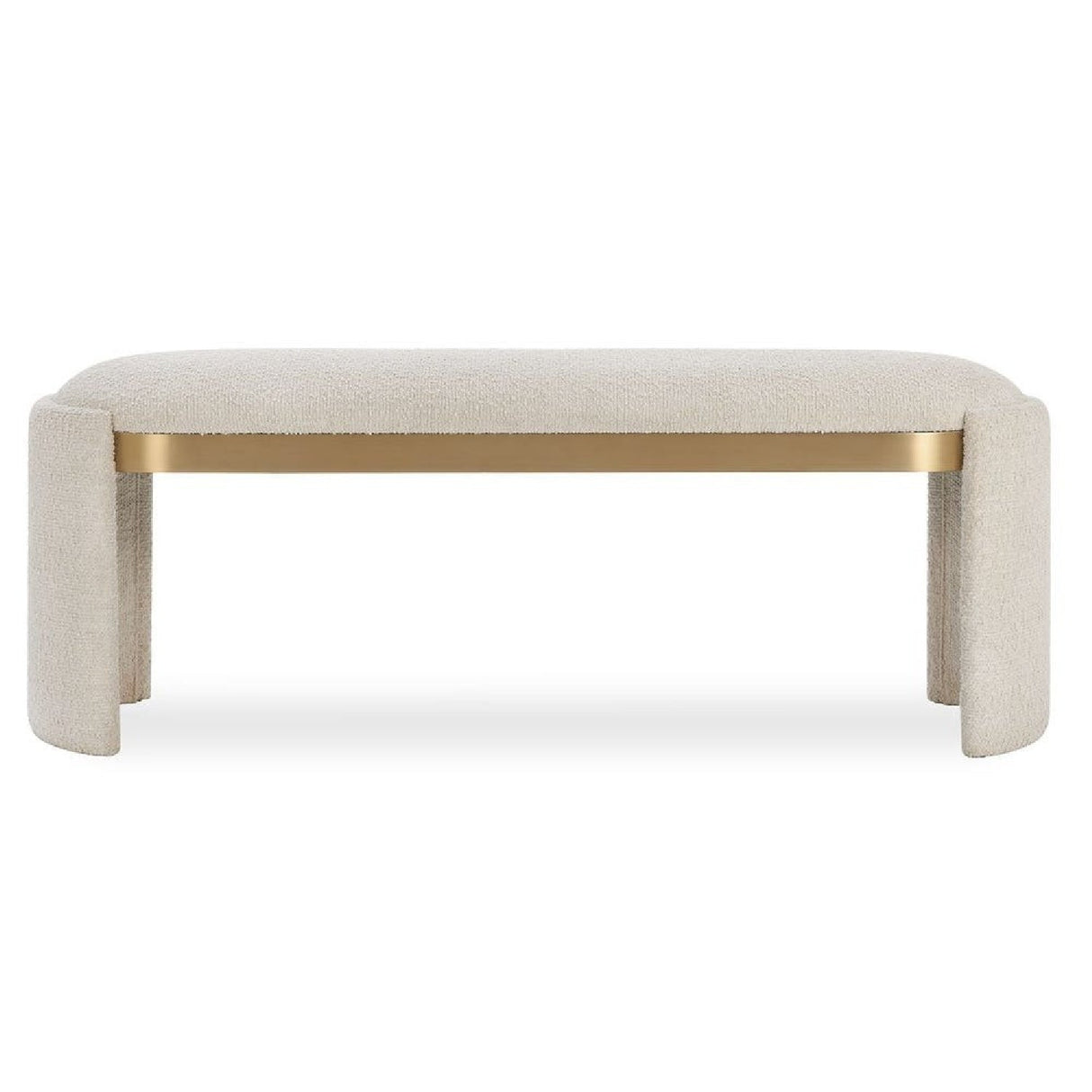 White Boucle Bench by Uttermost Serena, alternate view 3