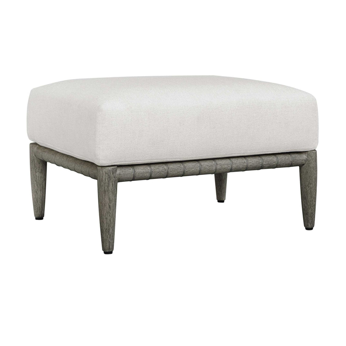 White Cushioned Outdoor Ottoman by Uttermost Borneo, alternate view 3