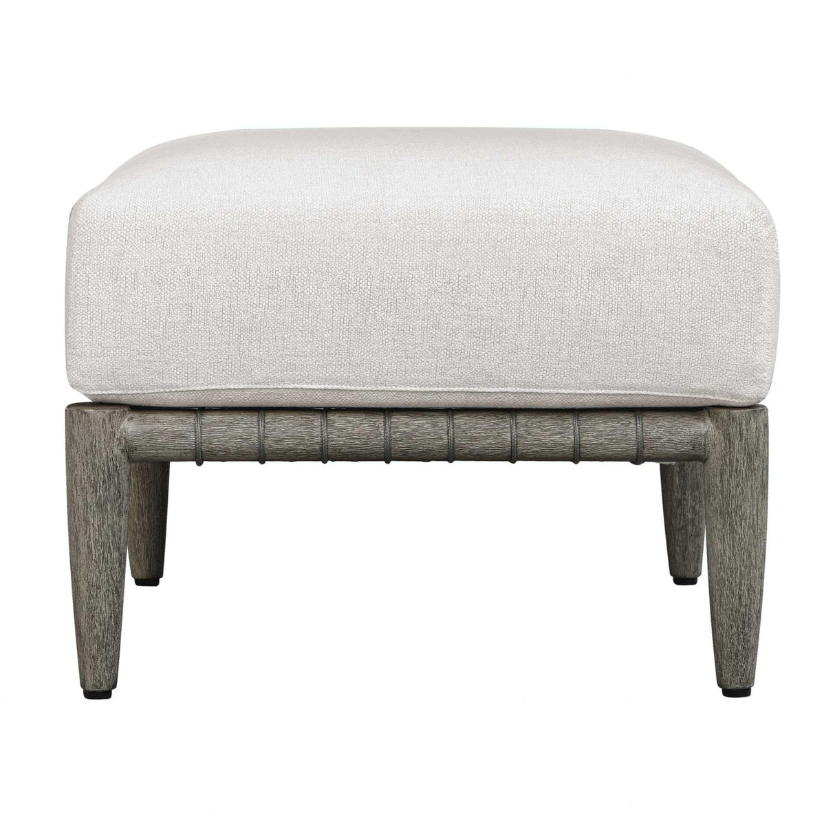 White Cushioned Outdoor Ottoman by Uttermost Borneo, alternate view 4