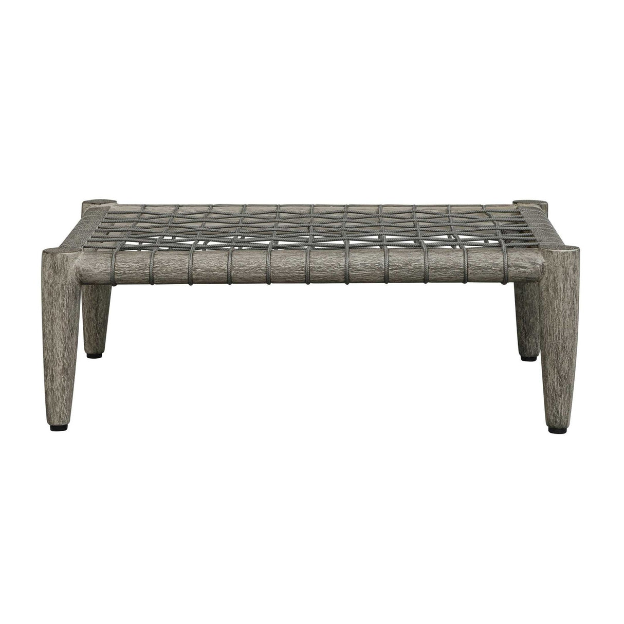 White Cushioned Outdoor Ottoman by Uttermost Borneo, alternate view 6