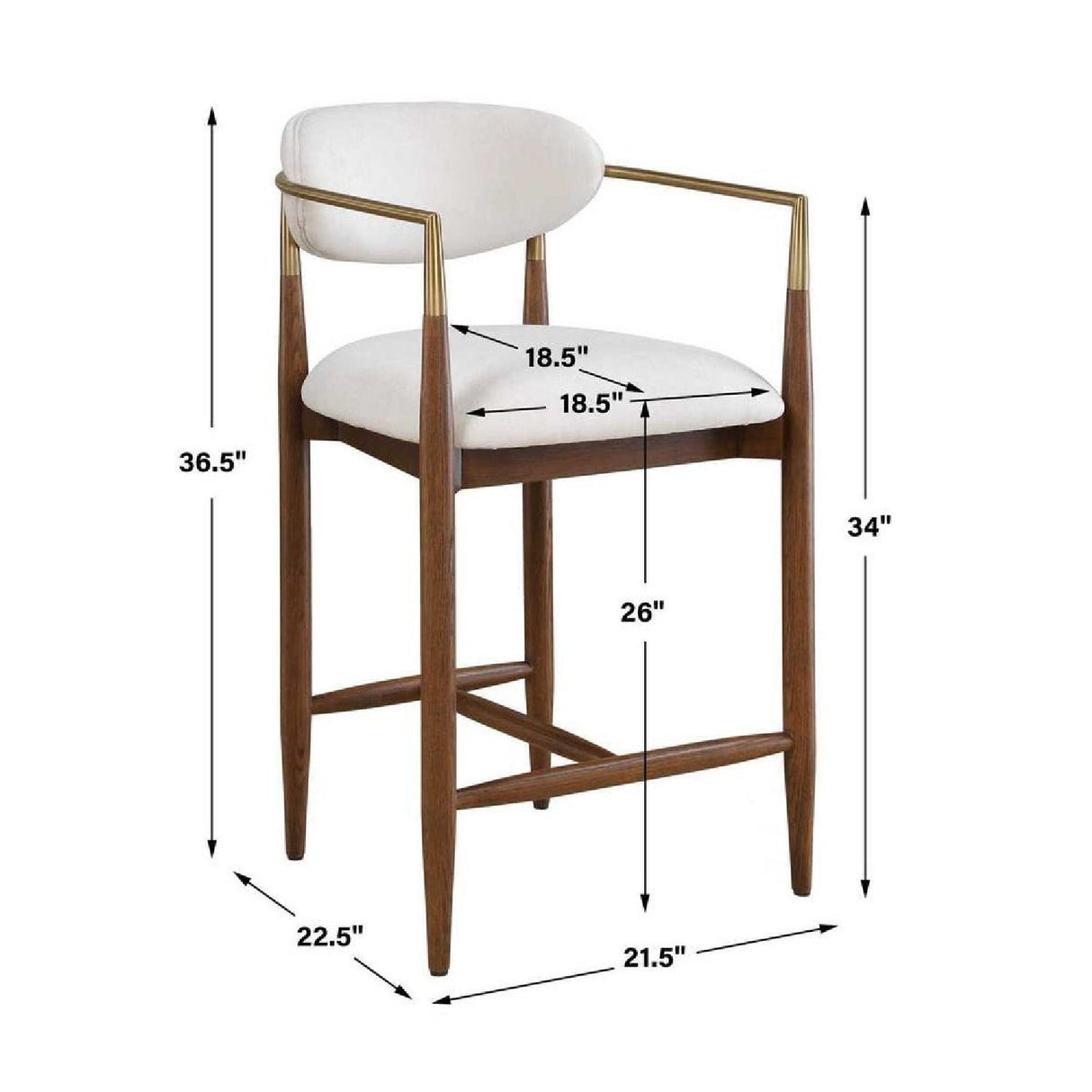 Modern European furniture - White Velvet Counter Stool - www.oroa.com