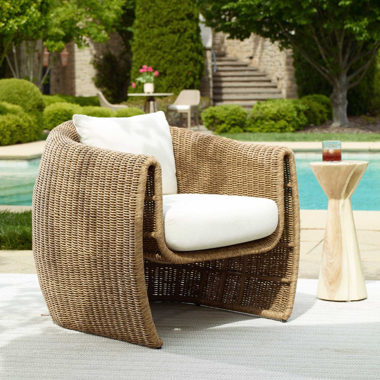 Woven Wicker Outdoor Lounge Chair by Uttermost Tropic