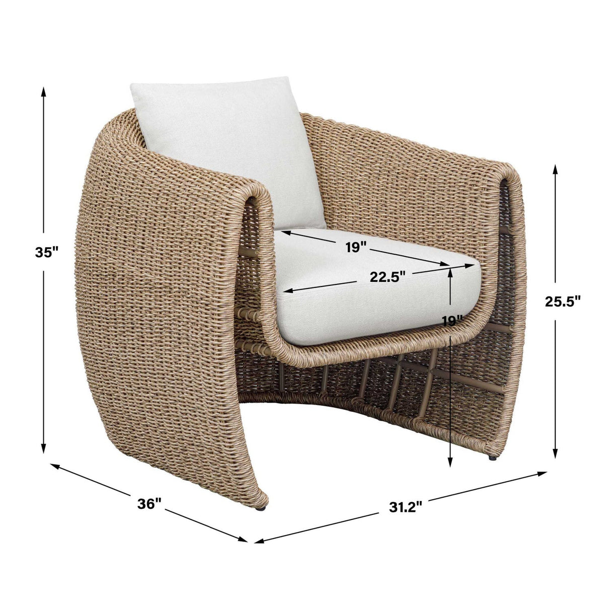 Woven Wicker Outdoor Lounge Chair – Tropic – alternate view 26