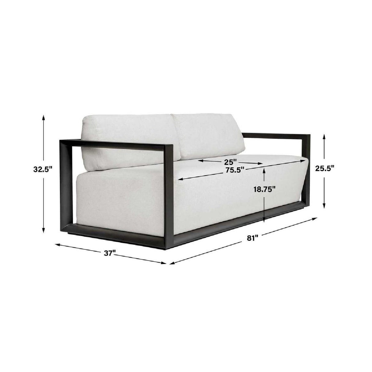 Modern European furniture - White Cushioned 3-Seater Outdoor Sofa - www.oroa.com