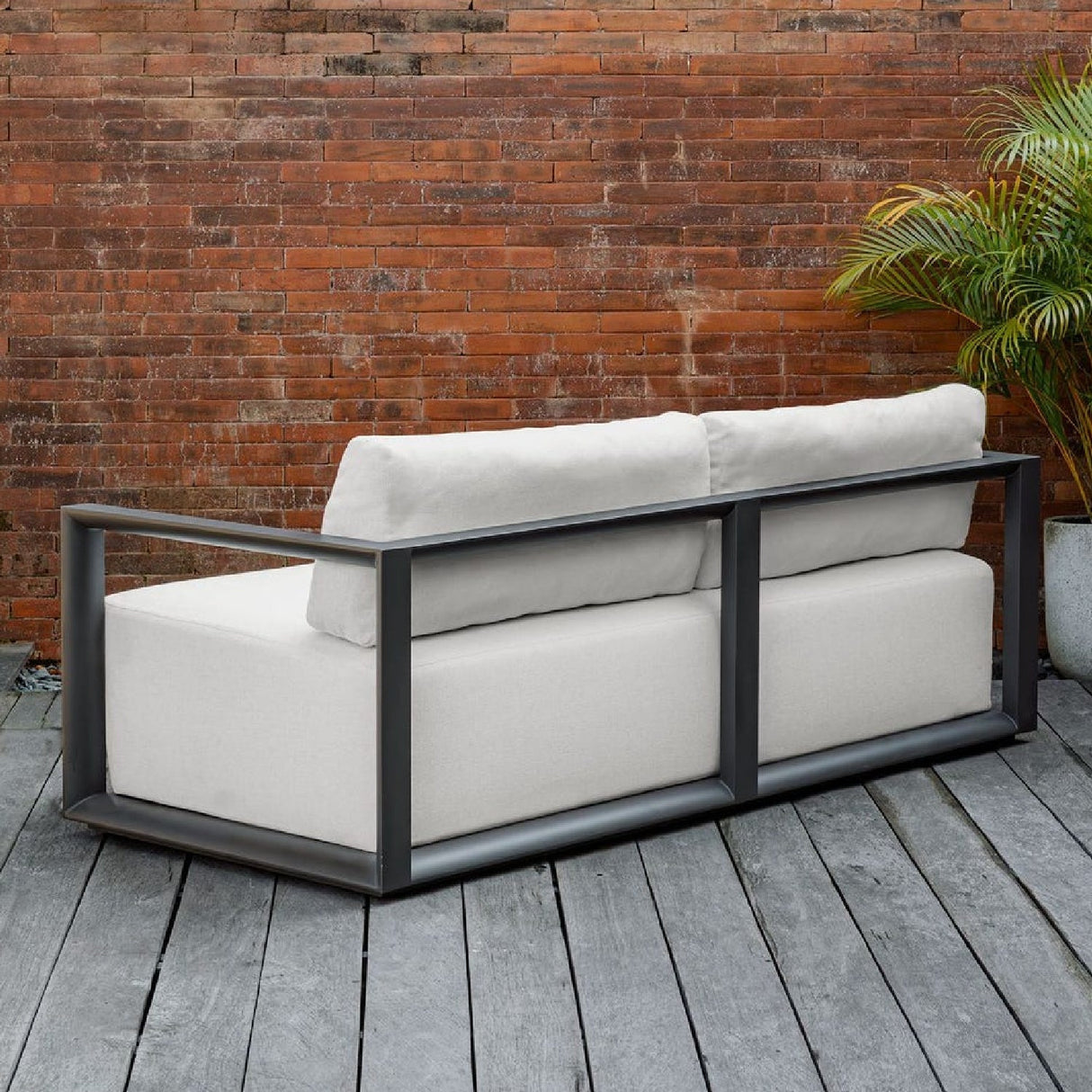 Modern European furniture - White Cushioned 3-Seater Outdoor Sofa - www.oroa.com