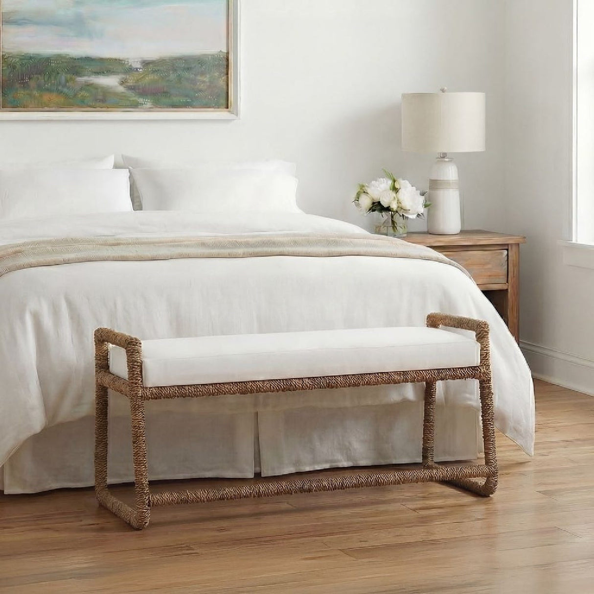 Banana Fiber Wrapped Bench by Uttermost Araiza, alternate view 2