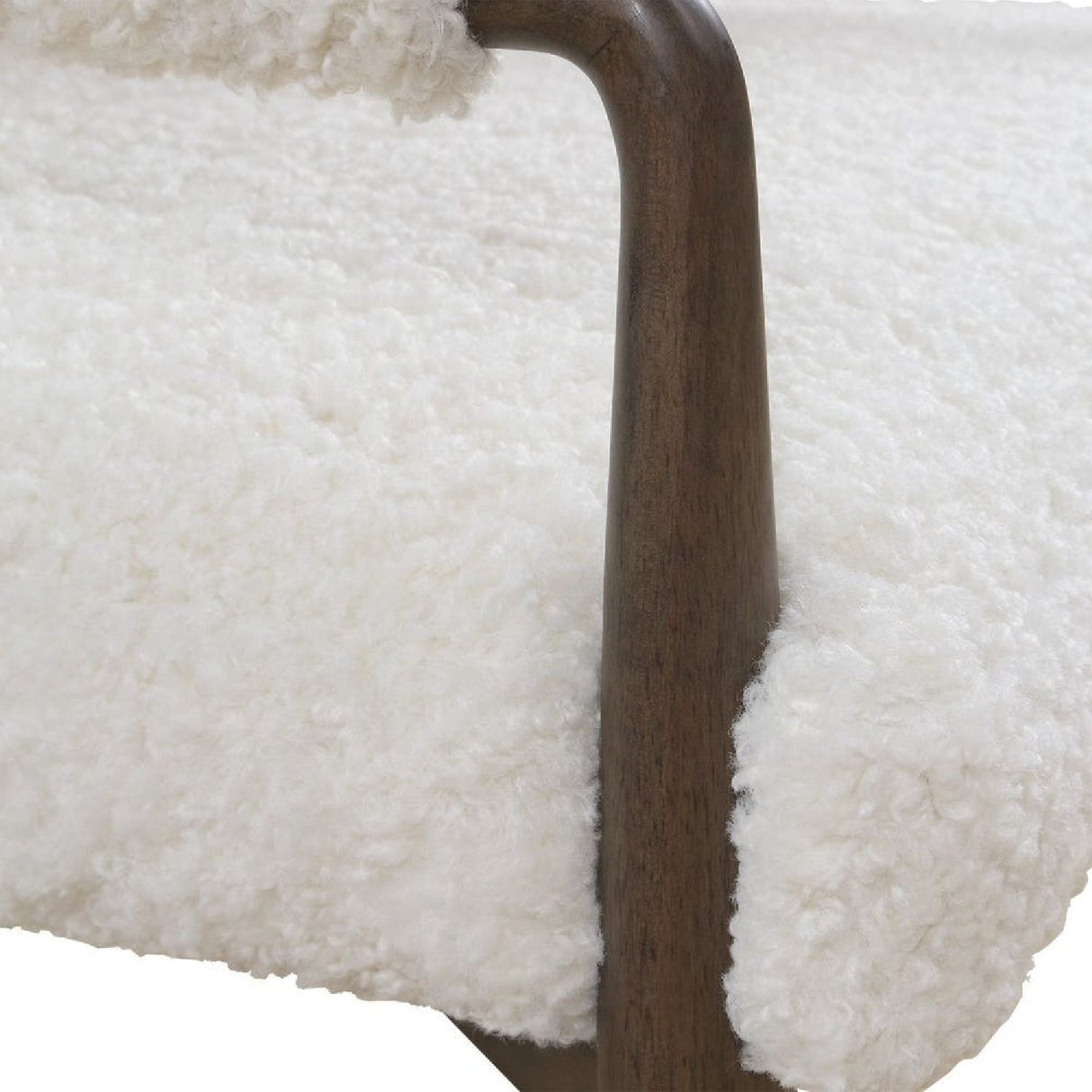 Cream Shearling Dining Chair by Uttermost Austell, alternate view 8