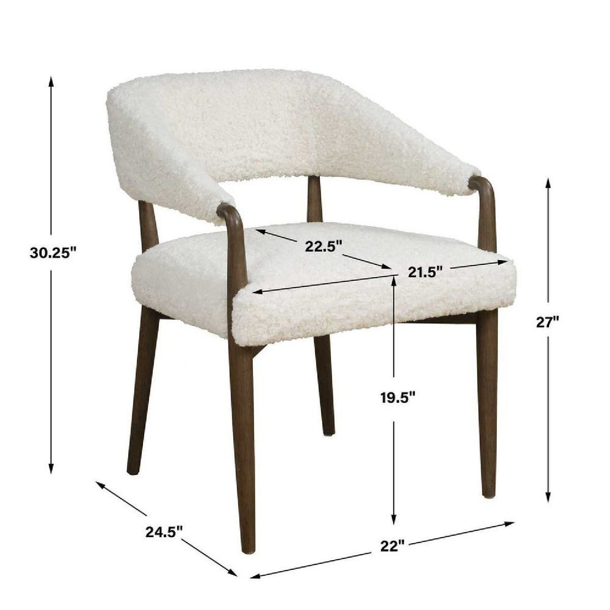 Cream Shearling Dining Chair | Oroa.com