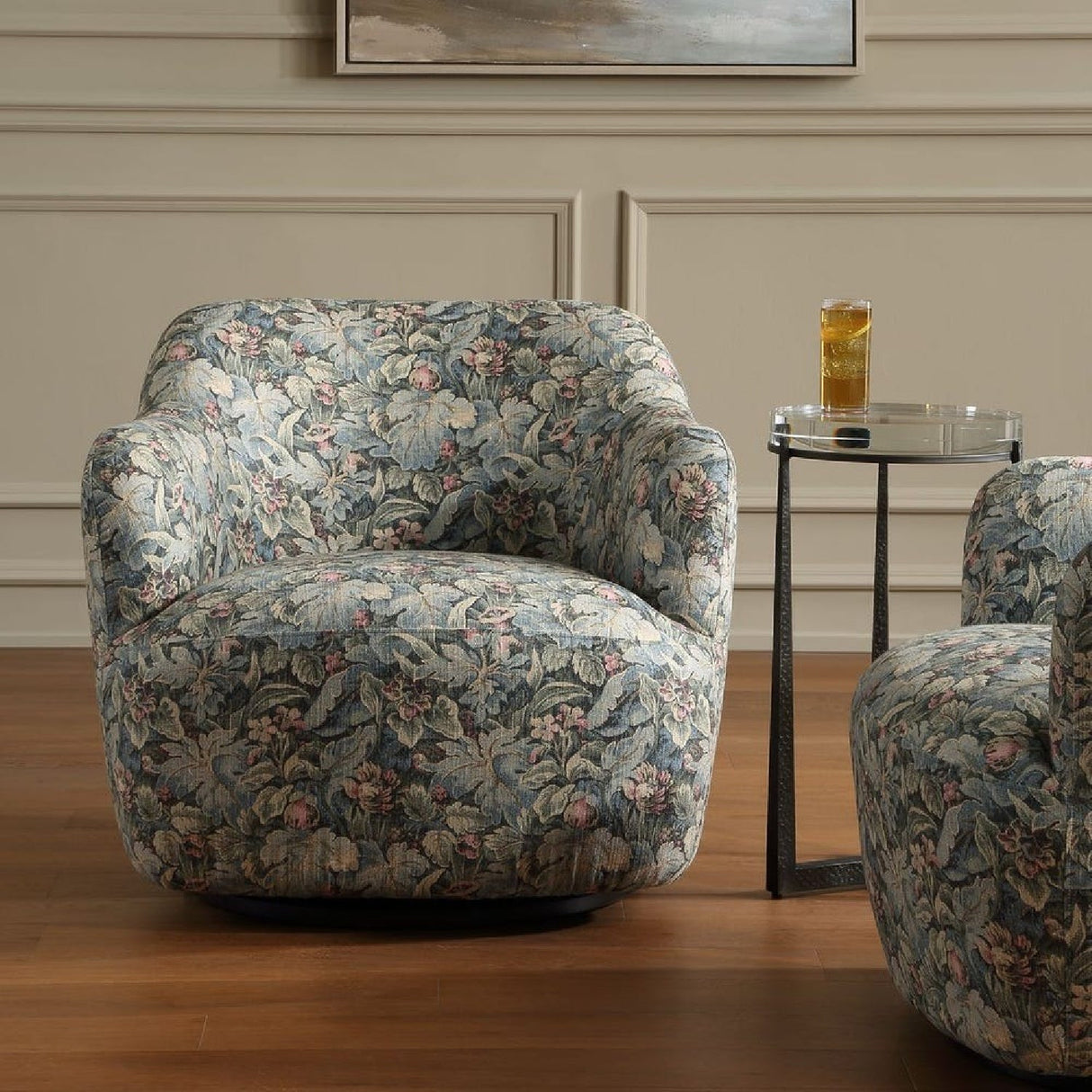 Floral Print Swivel Chair by Uttermost Ansel, alternate view 10