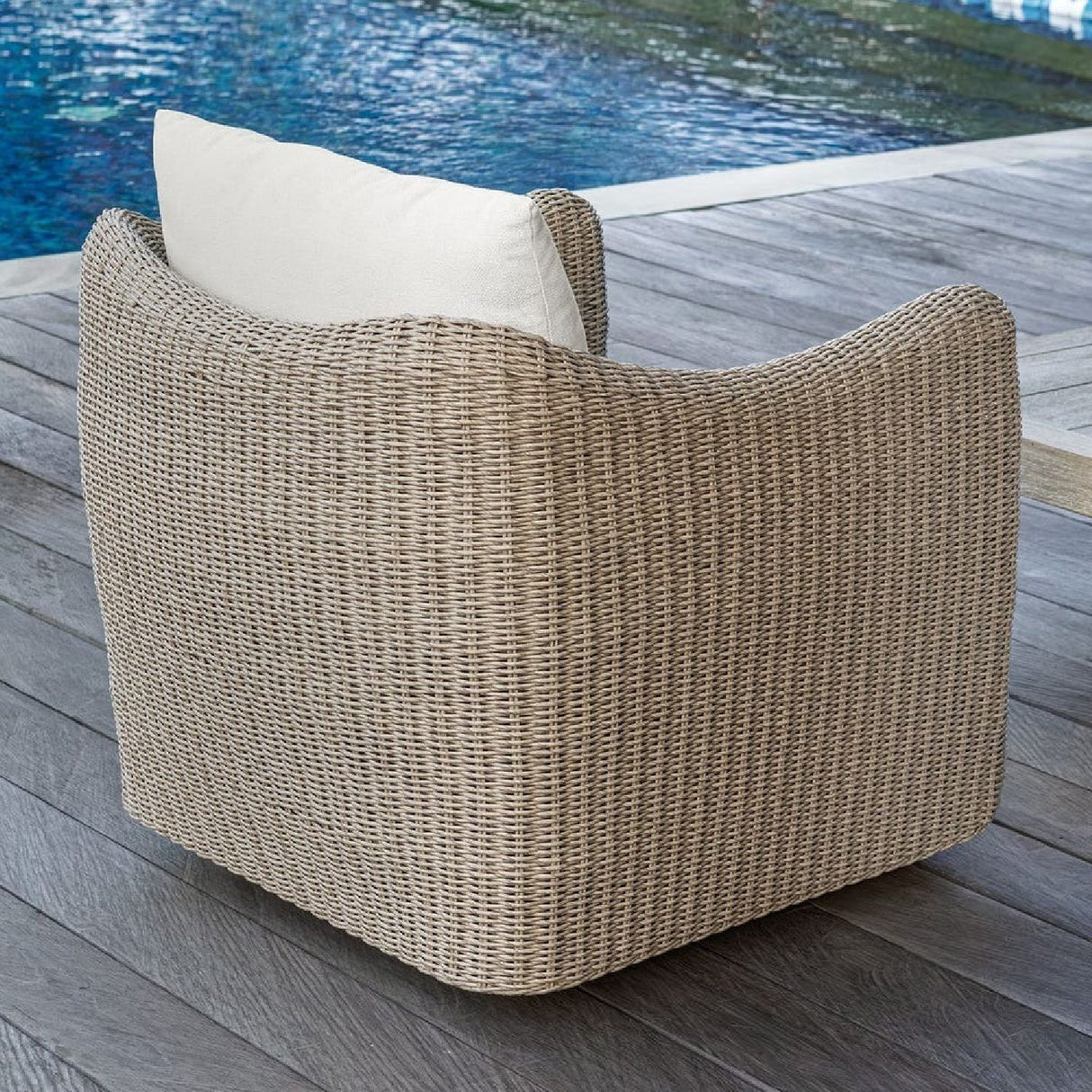 Beige Outdoor Swivel Lounge Chair by Uttermost Sunset, alternate view 9