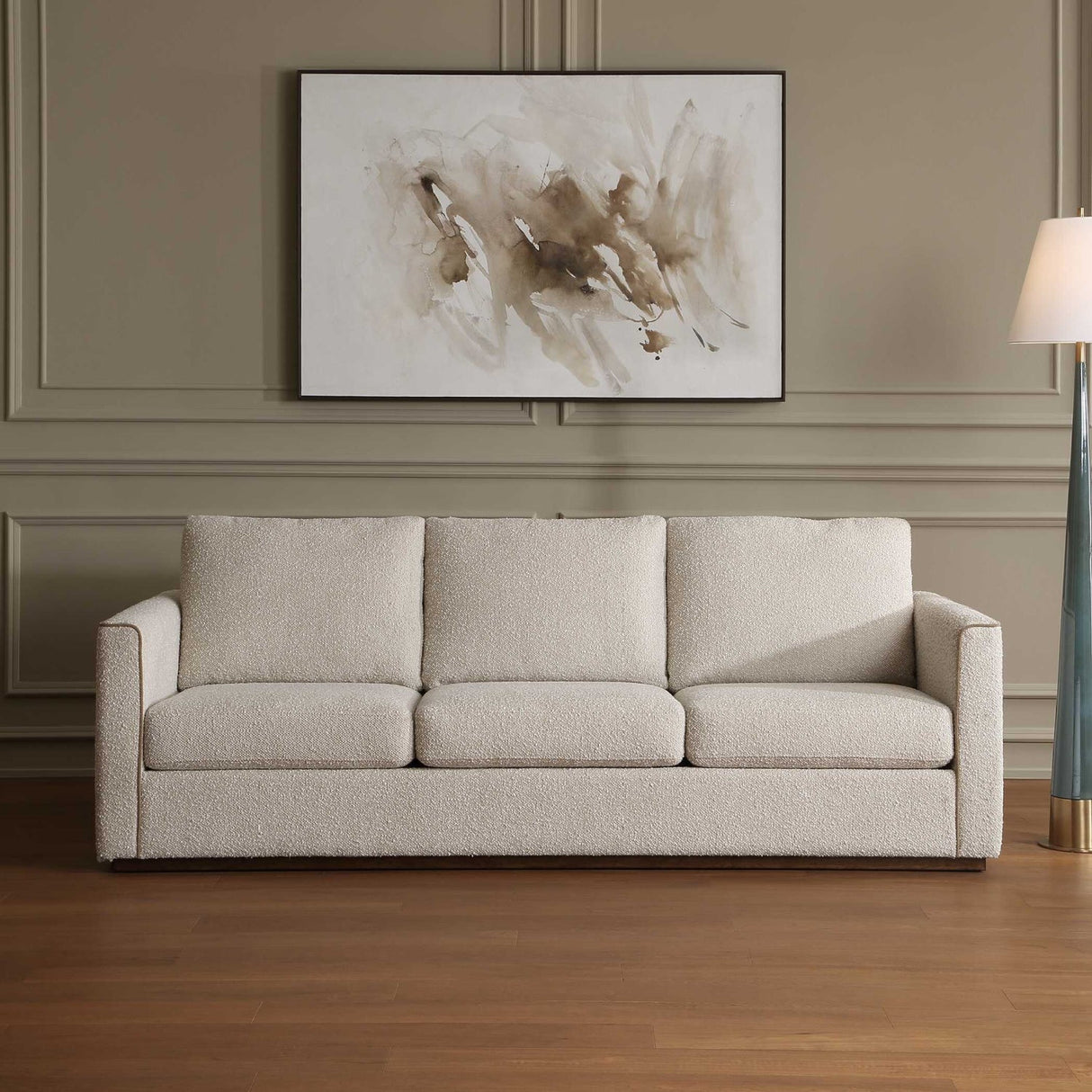 Cream Boucle Piped Sofa by Uttermost Lorien, alternate view 8