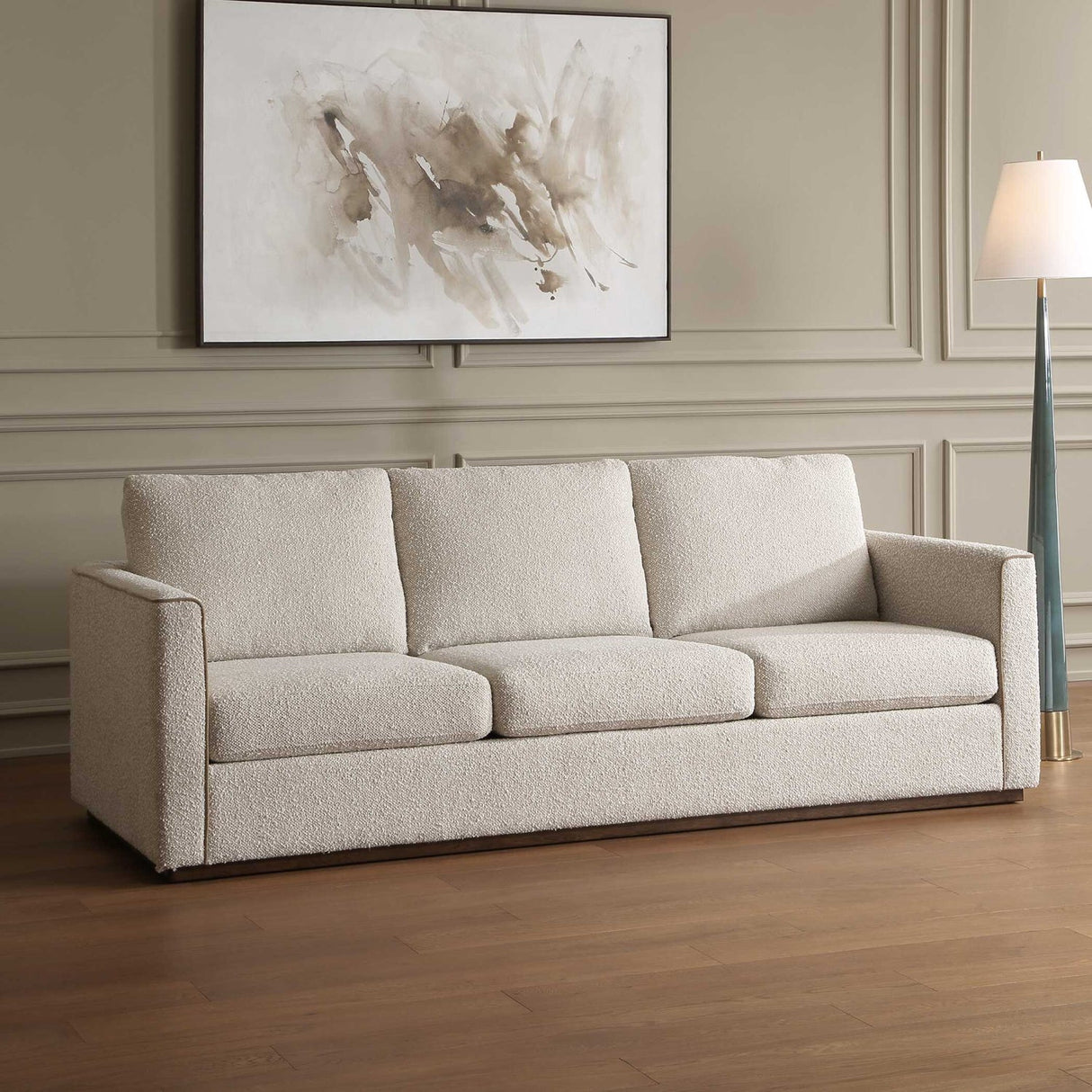 Cream Boucle Piped Sofa by Uttermost Lorien, alternate view 9