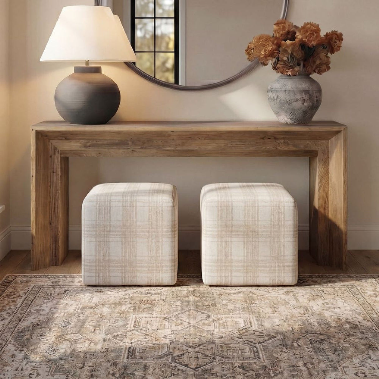 Modern European furniture - Chenille Cube Ottoman - www.oroa.com