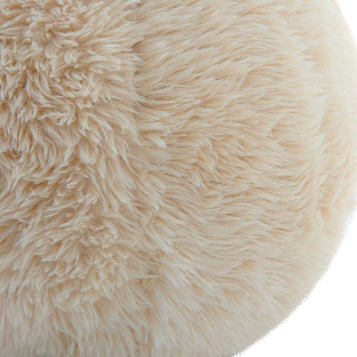 Modern European furniture - Cream Sheepskin-Look Ball Pillows (2) - www.oroa.com